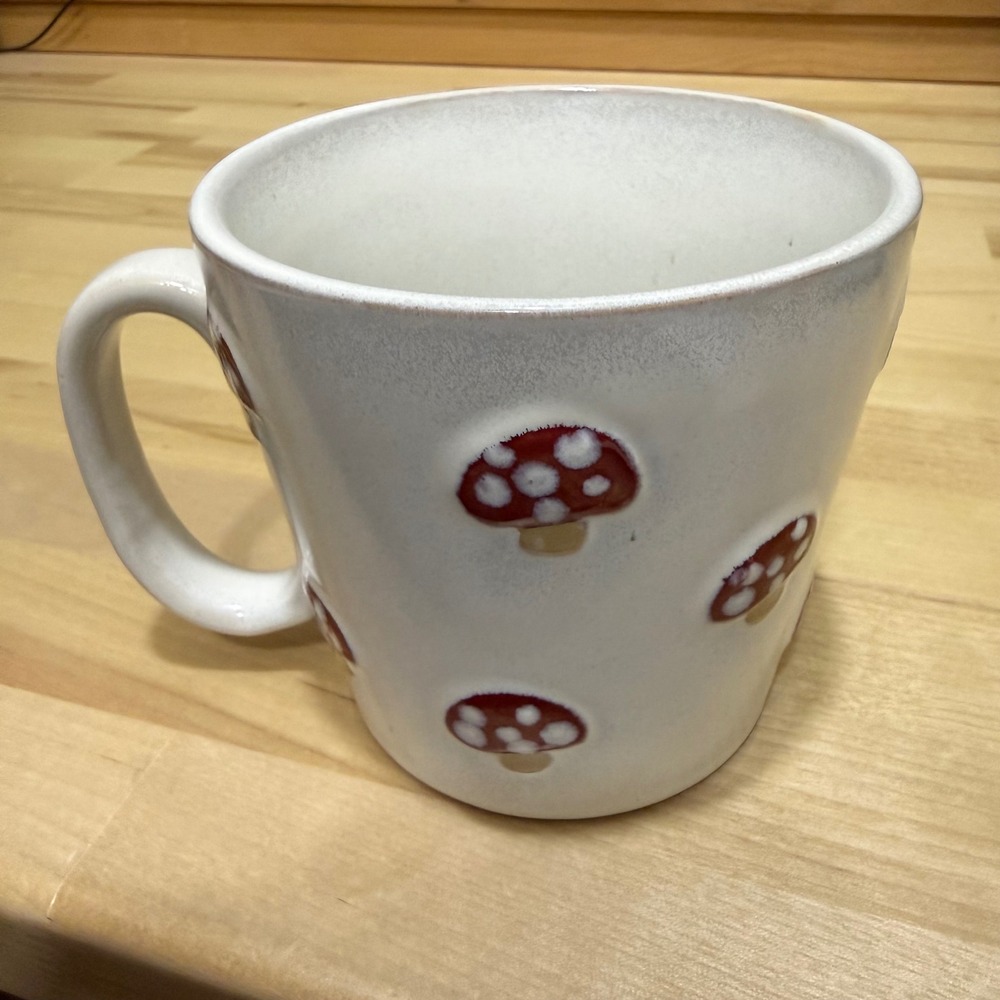 Woodland Whimsical‎ Cottagecore Rustic Red Mushroom Fairy-tale Stonewear Mug - Picture 8 of 8